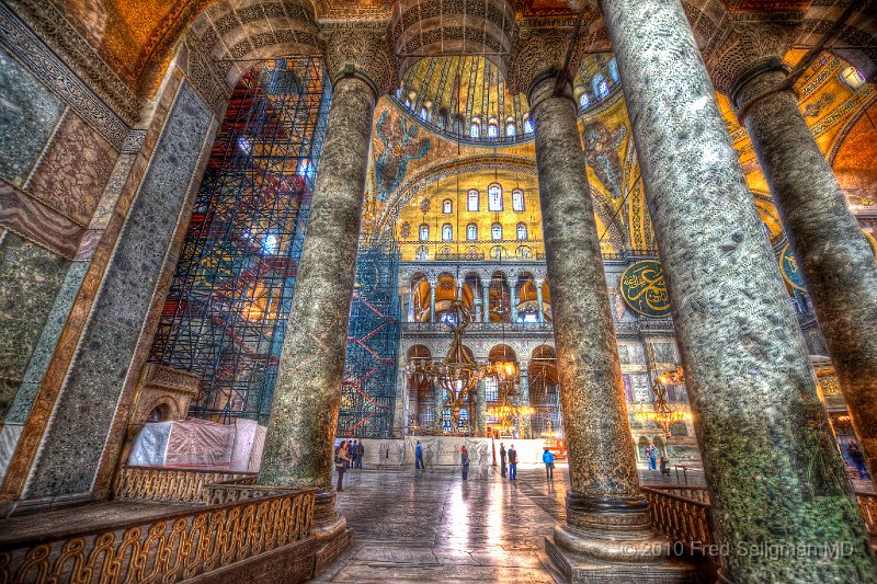 20100401_072324 D3-7_5 D3-8_6 D3-9Enhancer.jpg - Haghia Sophia. The upper dome is 185 feet high There are many splendid Byzantine mosaics